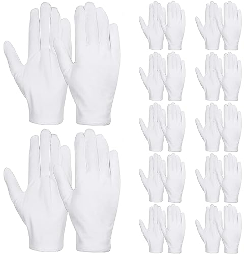 RGZD 12 Paia Di Guanti In Cotone Bianco Per Donne Uomini Idratanti Durante La Notte Coricarsi Guariscono Eczema Lozione Dormire Mani Cure Termali Riparazione Ruvida Screpolata Secca Pelle
