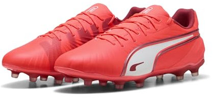 PUMA Unisex King Match FG/AG Fussballschuh, Glowing RED White-RED FIRE, 44 EU