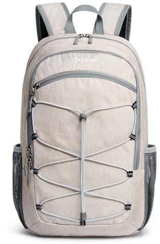 G4Free 12L Small Lightweight Backpack Rucksack for Women Men, RFID Mini Waterproof Backpack Daypack Womens for Hiking Walking Camping Travel, Off white