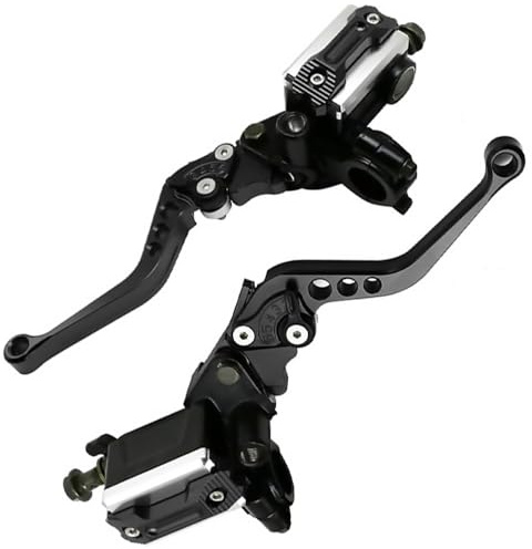Kit di montaggio per maniglia per moto Baceyong, leva freno e frizione idraulica da 22 mm, cilindro principale, lega di alluminio, Compatibile con la maggior parte delle motociclette, nero