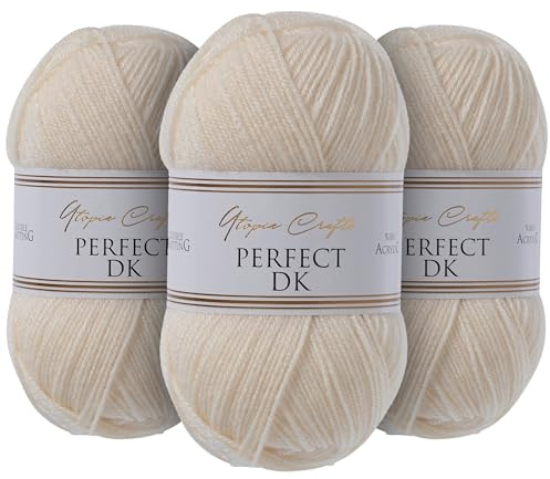 Utopia Crafts DK Double Knitting Yarn 3x 100g (Nature Silk)