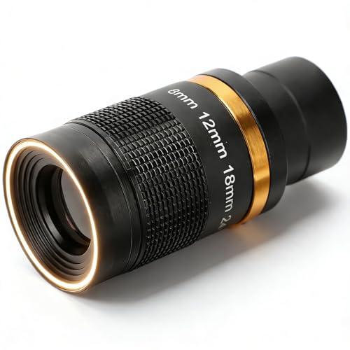 Ocular Zoom para telescopio, 1.25 Pulgadas 8-24 mm Ajustable, Vidrio óptico de aleación de Aluminio - Recubrimiento Multicapa, Vista de Campo Amplia, observación de astronomía