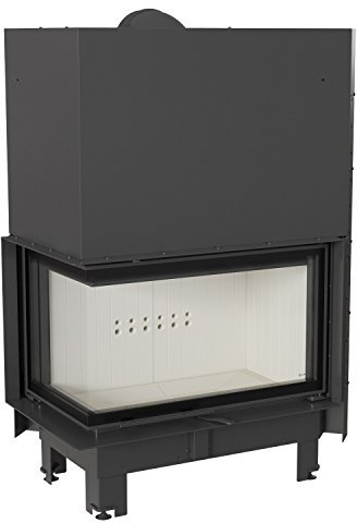 Inserto per camino ad angolo, 15 kW, Kratki MBO a sinistra, con porta di sollevamento