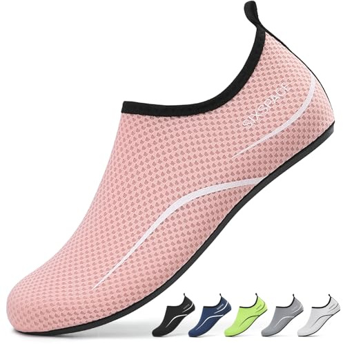 Sixspace Barefoot Water Shoes Men Women Lightweight Ladies Aqua Aerobics Shoes for Swim Running Surfing Driving Diving Kayaking Beach Yoga, Pink, 6 UK