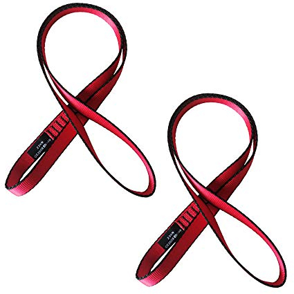 FORBELL 18 mm Nylonband, Nylon Rope Geeignet für Aerial Yoga, Hängematten-Schaukel (Rot (2 Stück), 60 cm)
