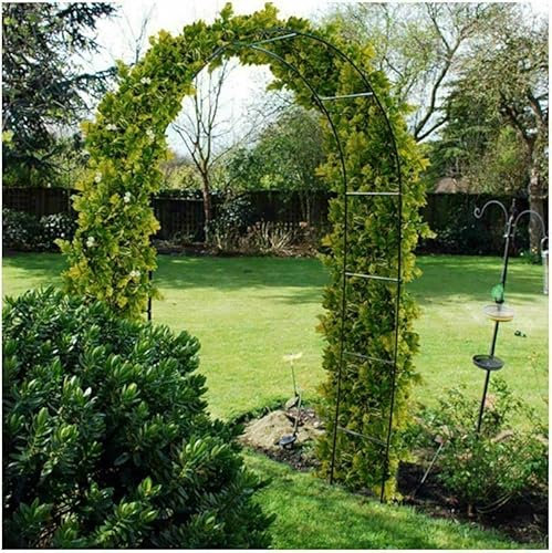 ADEPTNA Large 2.4m Heavy Duty Metal Garden Arch Strong Rose Climbing Plants Support Archway Garden Decoration