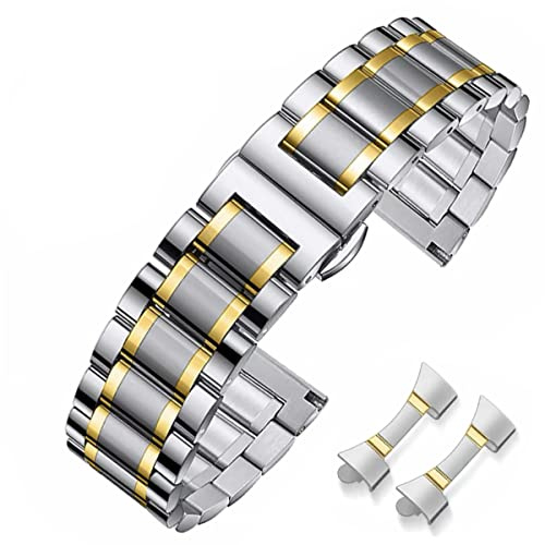 HEYOZURY Correas de Reloj Meta de Acero Inoxidable para Relojes con Extremo Recto y Curvo 16mm 18mm 19mm 20mm 22mm 24mm Pulseras de Banda de Repuesto de Metal para Hombres Mujeres