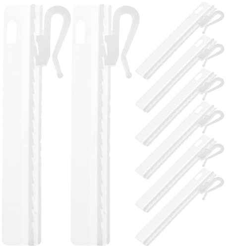 Alipis Ganci per bastone per tenda 50 pezzi profondità regolabile pizzico pieghevole blocco nastro tenda clip gancio di plastica drappeggio ganci clip per finestra porta tenda