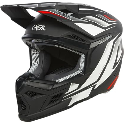 O'NEAL | Motocross-Helm | MX Enduro | ABS-Schale, Lüftungsöffnungen für optimale Kühlung | 3SRS Helmet VERTICAL V.24 | Erwachsene | Schwarz Weiß | Größe L