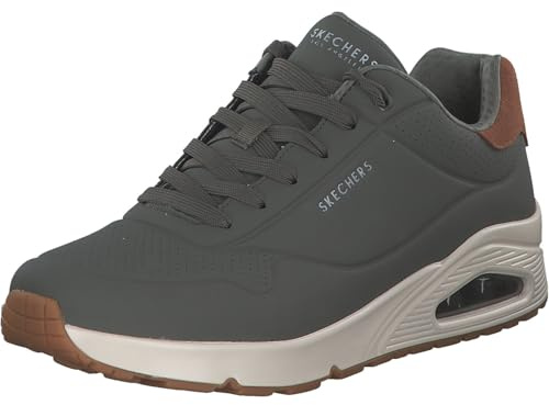 Skechers Uno Suited on AirSneaker pour Homme, Daim châtain Durabuck Dusty Olive, 42 EU