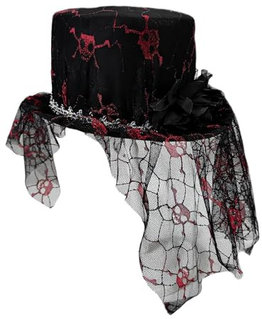 Nuyhgtr Chapeau Haut de Forme Noir pour Femme - Élégant et Gothique pour Halloween