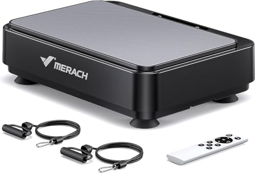 MERACH Mini pedana vibrante per perdita di peso e modellazione, piattaforma vibrante per allenamento completo, 1-99 livelli, 9 programmi, controllo automatico o manuale (nero)
