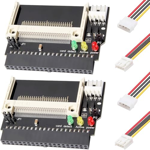 Youmile 2 pzas CF a IDE Adaptador Compact Flash Tarjeta CF a 3.5 Hembra 40 Pin IDE Hard Expansion Board con IDE Grande 4Pin a pequeño 4Pin Cable de alimentación