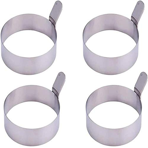 ProLeo - 4 stampi per uova in acciaio INOX, 9 cm, antiaderenti