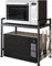 Luchs – Mikrowellen Ständer/Regal, Mikrowellenhalterung, Mikrowellenständer, Mikrowellen Ständer/Organizer mit 3 Haken, Microwave Holder/Mikrowellenregal grössenverstellbar (Schwarz, Gora)