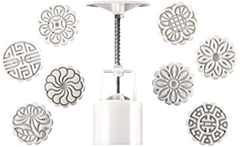 Moon Cake Mold 50g Hand Press Cookie Stamps Mid Autumn Mooncake Maker Press with Stamp 1set, Moon Cake Mold, Cookie Stamps Mould, DIY Baking Mold