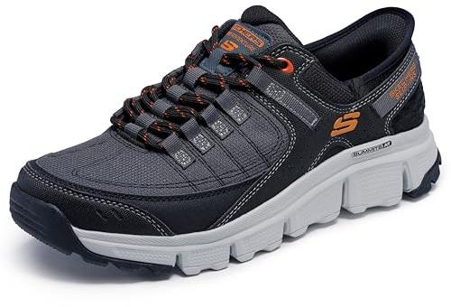 Skechers Men's Summits AT Hands Free Slip-in Sneaker, Gray/Orange, 12