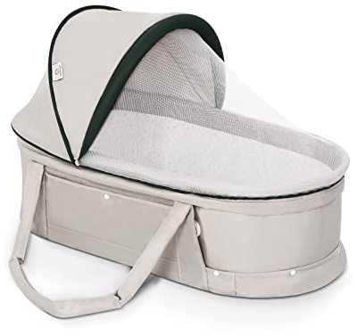 Kiss My Heart Baby Travel Bassinet Portable Bassinet with 2 in 1 Canopy for Newborn - Light Grey