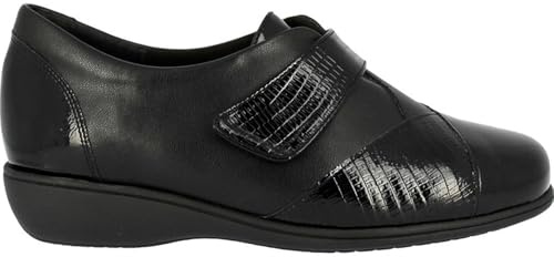 DOCTOR CUTILLAS - Zapatos en Piel con Cierre Velcro, Ancho Especial 53574 para: Mujer Color: Negro Talla: 38