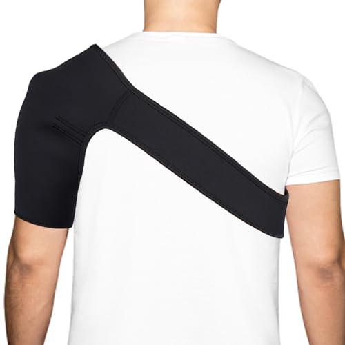 Elitecran Schulterstütze, Verstellbare Schulter Brace, Schulter Stabilität Bandage, Schulterbandage, Shoulder Support Strap, Schulter Unterstützung Bandage für Herren Damen, Schwarz (Links)