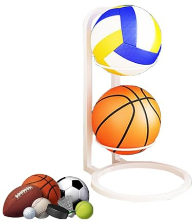Soporte Balon Futbol, Almacenamiento Vertical de Pelotas, Estante de Almacenamiento portátil, Estante de Bolas de 2 Niveles, Estante de almacenamiento de pelotas para Baloncesto, Fútbol Y Voleibol