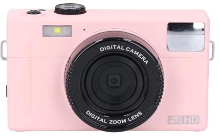 Kompaktkamera, Digitalkamera med 3,0 Tums LCD-skärm, 16X Zoom, Ljudavstängning med en Knapp, Anti-Shake med Blixt för Resor (32 GB)