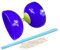Oshhni Chinesisches Diabolo-Set, Dreifachlager-Diabolo-Fitness mit Diabolo-Stick, Diabolo-Schnur, chinesisches Diabolo-Set für Anfänger, Blau