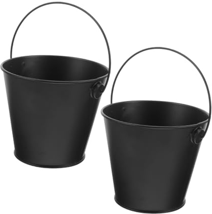 CIMAXIC 2pièces Seau à Graisse pour Barbecue Bac De Récupération Huile Seau pour Jardinière avec Poignée Intérieur Extérieur