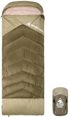 OneTigris TRAILNAP Saco de dormir pequeño de tamaño compacto, saco de dormir de verano ultraligero, saco de dormir para acampar adultos cálido 3 estaciones para senderismo, mochileros y exteriores
