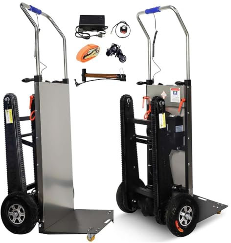 Carretilla Eléctrica De Mano, Motor Sin Escobillas De 1200w, Capacidad De Carga (400kg), Batería Extraíble, Subir escaleras sin Esfuerzo con Mango telescópico,001