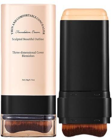 Stick de fond de teint à couverture complète, Stick de fond de teint | Bâton de de mat avec pinceau de en bâton naturel | Light Finish Makeup Revolution de en bâton