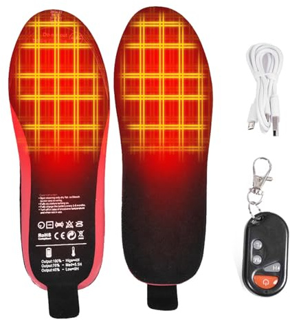 Semelle Chauffantes USB,Semelle intérieure de Botte chauffante Rechargeable Thermique,Peut Être Coupé Lavable (35-46)
