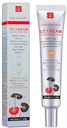CC Crema alla Centella, Crema Corretrice del Colore con Acido Ialuronico e SPF 25, Fondotinta CC Cream, Dull Correct Viso Illuminante, Idratante, Lunga Durata e Adattabile al Tono