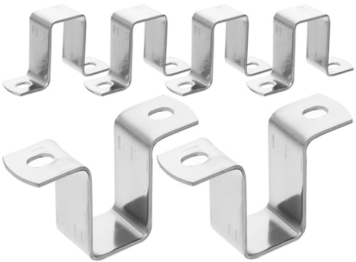 Uonlytech Soportes en U para Tubos Cuadrados 20X40 MM Abrazaderas de Acero Inoxidable 6 Piezas para Montaje de Cercas y Aplicaciones Industriales