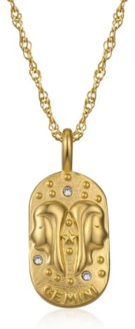 Kedelhoff gyllene tvillingar stjärntecken kedja – zodiakhalsband damer | Stjärntecken, tvillingar, kedja med stjärntecken, hänge för kvinnor och astrologiälskare.