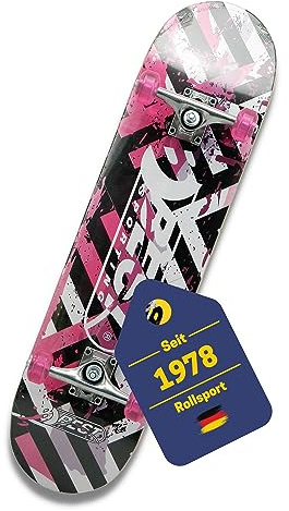 BEST SPORTING Skateboard A7 Street – Skateboard für Kinder & Anfänger mit ABEC 7 Kugellagern – Rutschfestes 7-lagiges Ahorn-Deck – 100 kg belastbar – Cooles Design (Street Pink)