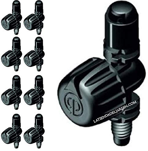 Suinga Pack 50 Microdifusor de Riego 360º Alcance 0-3m | Difusor Circular de Riego Jardin | Aspersor de Jardin | Caudal Regulable de 0 a 105 l/h