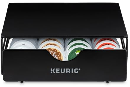 Keurig Slim Non-Rolling Storage Drawer, Coffee Pod Storage, Holds up to 24 Keurig K-Cup Pods, Black, Storage Drawer - 24ct, 9.2 x 3.3 x 12.2 inches