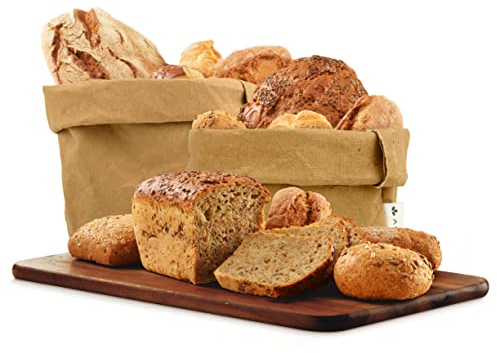 Lot 3 Corbeille a Pain en Papier Kraft Écologique - Panier de Fruits et Legumes et Rangement pour Deco Cuisine - Cache Pot Plante Interieur, Pot de Fleur en Terre Cuite