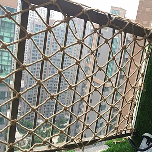 Climbing Net for Kids，10mm-10cm Children Balcony Safety Netting Stair Railing Protective Net Heavy Duty Truck Cargo Trailer Net Wall Partition Retro Decorative Ceiling Grid 5x5m(16.4x16.4ft)