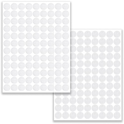 200 Pezzi 100 Pair Tondini Adesivi Tondo,Tondini Adesivi in,Punti Autoadesivi Con,Forti e robusti,Monete Appiccicoso da 10 mm(Bianco)