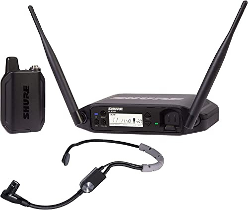 Shure GLXD14+/SM35 Dual Band Pro Digital Wireless Microphone System for Speakers, Performers, Presentations - 12-Hour Battery Life, 100 ft Range | SM35 Headset Mic, Single Channel Receiver