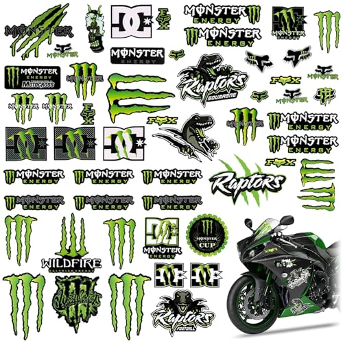 Motorrad Aufkleber Sponsor 3-teilig Moto Motocross Stickers Kit Monster Kralle Sticker Aufkleber Monster Aufkleber-bogen Monster Energy Sponsoren Aufkleber für Helme Motorräder Skateboards Dirtbikes