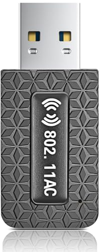 USB WLAN Stick, 1300 Mbit/s USB WiFi, Dual Band WiFi Stick (hasta 867 Mbps 5,8 GHz / 400 Mbps 2,4 GHz), USB 3.0 para PC/Desktop / Laptop, Compatible con Windows XP/11/10/8.1/8/7/, Mac OS (estampado)