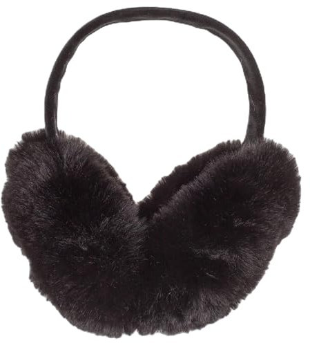 MIJOMA vikbara öronvärmare fluffig – öronkuddar i fuskpäls, mjuk och varm, unisex, en storlek, maskintvättbar, svart, Einheitsgröße (Unisex)