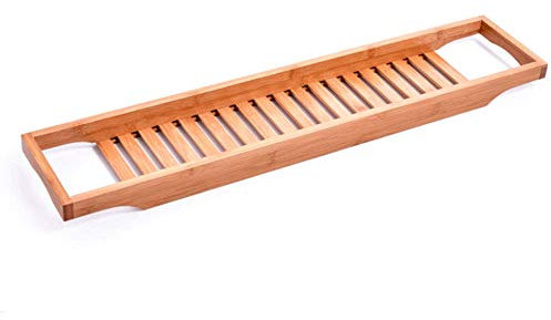 LHJDMHJ Plateau de Baignoire antidérapant pour Salle de Bain, Support de Baignoire Multifonctionnel, Plateau de Rangement pour Tablette de Lecture et Ordinateur