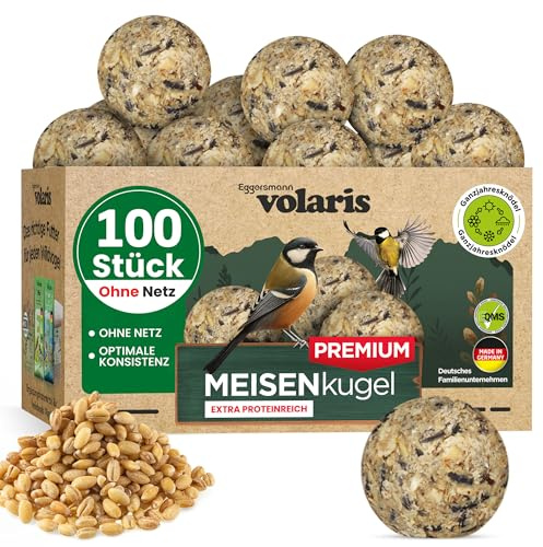 Eggersmann volaris bolas para pájaros sin red 100 unidades [Premium] 9 kg – Alimento para aves silvestres todo el año – Alimento para pájaros silvestres sabroso y energético – Alimento para todo el
