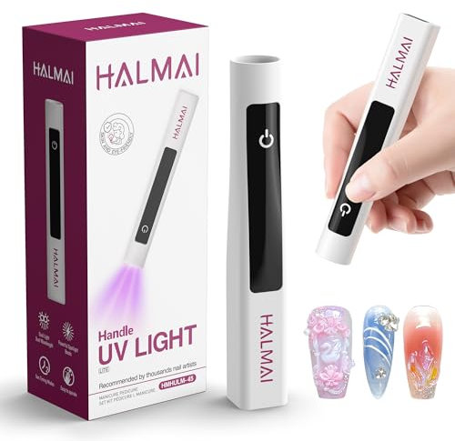 Halmai UV-Nagellampe für Gel-Nagellack, tragbares Mini-rotes Licht mit LED, wiederaufladbarer kabelloser USB-Trockner, Nagelstudio-Werkzeug für zu Hause mit Nagelhärter, Stempel