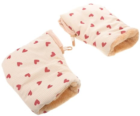 FOMIYES Guanti da Bicicletta per Dita Aperte, Antiscivolo e Traspiranti, Guanti Warmmuffs Regolabili per Scooter e Attività Outdoor, 1 Paio Beige per Protezione Mani al Freddo