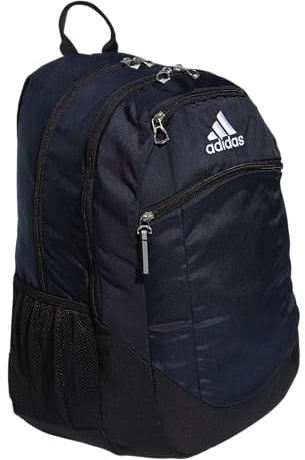 adidas unisex-adult Striker 2 Team Backpack, Navy Blue/Black/White/2.0 (28l), One Size, Striker Team Sports Backpack Durable Athletic Gym Laptop Bag for Boys/Girls